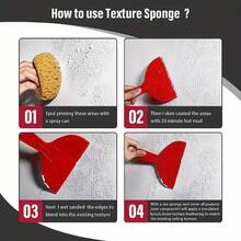 1 Esponja Con Textura De Pared Para Pegar En La Pared De Yeso, Esponja Con Textura Para El Techo, Esponja De Decoración Del Hogar, Utilizada Para Reparación De Texturas Y Pintar El Techo Como Un Proyecto De Bricolaje - Amarillo - Ver 6