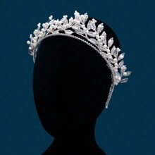 1pc Handmade Beaded Bridal Headband, European And American Style Pearl And Crystal Hair Accessory, Suitable For Wedding, Daily Wear And Party