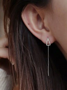 GAGAFEEL 1 Đôi bông tai tua rua dài hình giọt nước bằng bạc S925 cao cấp, thanh lịch và tinh tế, phù hợp cho phụ nữ đeo hàng ngày, cũng có thể dùng làm quà tặng ngày lễ cho bạn gái. - Bạc - Xem 4
