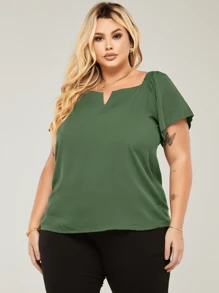 Plus Size Blouses - Green - View 2