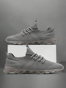 Fashion Sneakers Mens Running Shoes Casual Walking Shoes Athletic Sport Lightweight Breathable Mesh Comfortable Sole - 灰色 - 查看 5