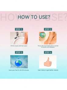 1盒/6入玫瑰油海鹽泡腳球,滋潤、修復、去角質、排毒、磨砂、清潔足部 - 彩色 - 查看 5