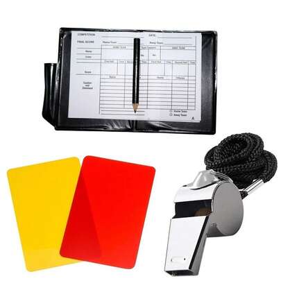 Soccer Kit - Metal Whistle With Referee Cards Set, Referee Cards For Soccer Football, Ideal Referee Kits For Game Sports