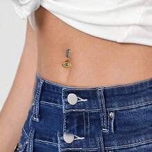 1PC Cute Belly Button Rings 316L Stainless Steel Belly Piercing Eye Belly Rings Navel Rings Navel Piercing Jewelry For Women Men - Yellow Gold - View 7