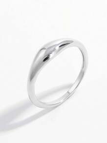 1pc Delicate Simple Elegant Cute & Classic 925 Silver Polished Ring Suitable For Women's Dating And Expressing Personality Gift