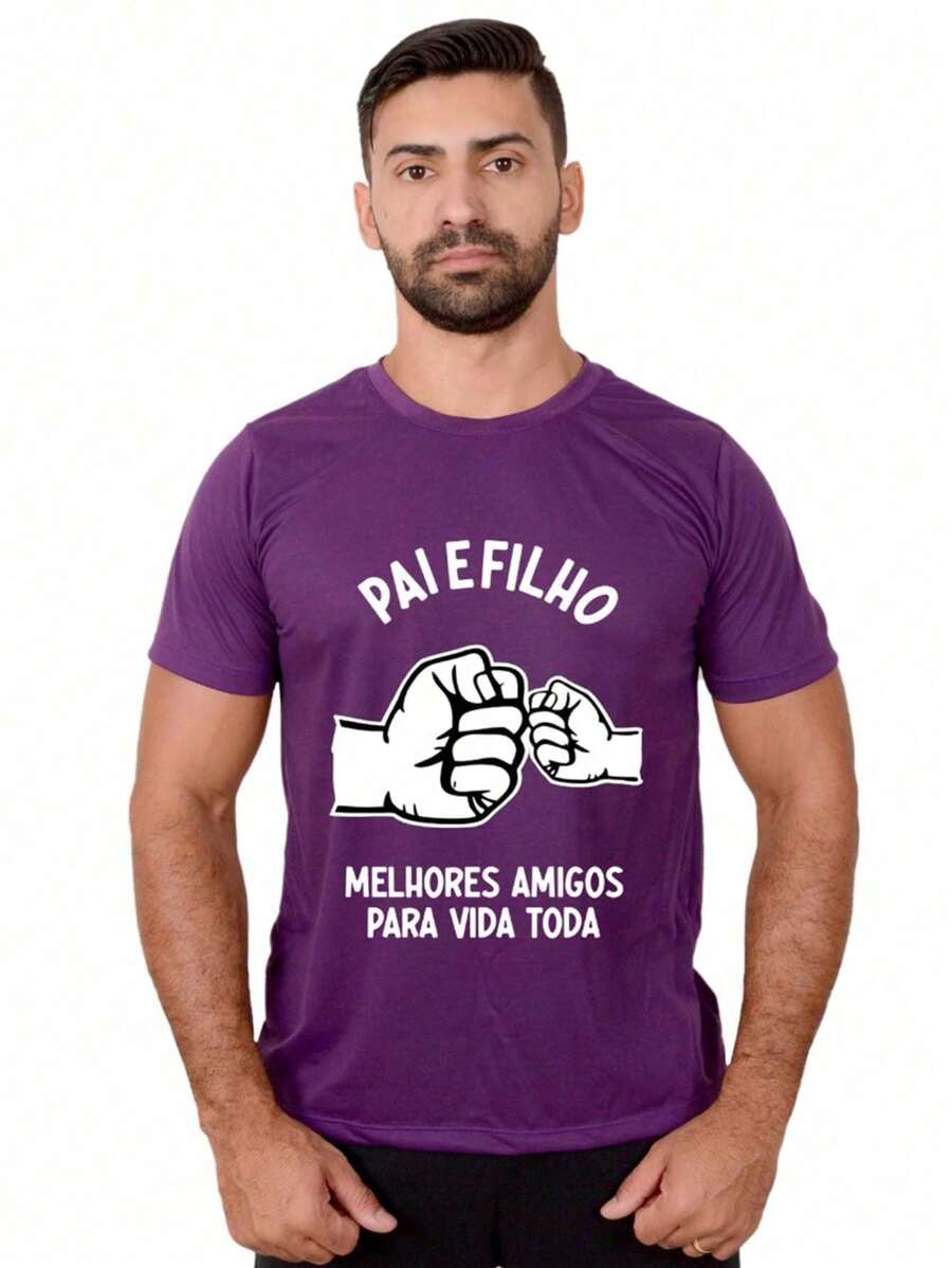 Men T-Shirts - 紫色 - 查看 1