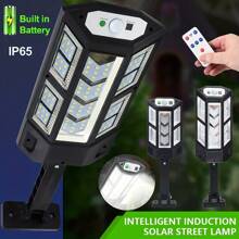 1個太陽能led感應壁燈,6500k超亮庭院燈,附帶遙控和運動感應器,ip65防水,3種照明模式,適用於花園、小徑、停車場等戶外地方