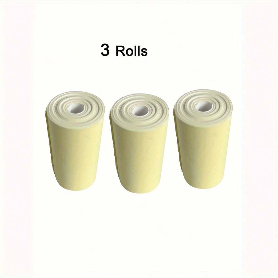 3 Rolls 57*30 Mm Thermal Paper, Colorful Roll, Printing Notes Paper, Cash Register Paper Suitable For Mini Portable Thermal Printers 57 X 30 Mm (2.24*1.18 Inches) Machine - Apricot - View 1
