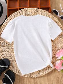 少女字母印花短袖t卹