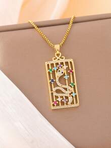 1條女性時尚金色鍊子,採用不銹鋼和銅鍍技術,微嵌鑲向日葵設計,適用於電子商務,優雅獨特 - 金黃色 - 查看 3