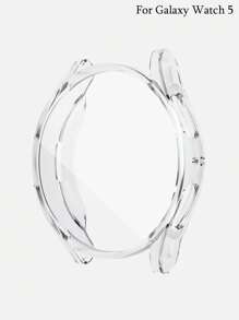1pc Unisex Transparent Soft TPU Full Coverage Scratch-Resistant 2-In-1 Smart Watch Case And Screen Protector, Compatible With 40mm/44mm Samsung Watch, Compatible With Samsung Galaxy Watch 4/5/6/7, Smart Watch Shell Accessory Protective Case - Clear - View 5