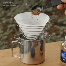 1pc Stainless Steel Coffee Filter, Outdoor Camping Coffee Drip Rack, Folding Funnel Coffee Cup, Hand Drip Coffee Maker - Stainless Steel Color--medium Size - View 5