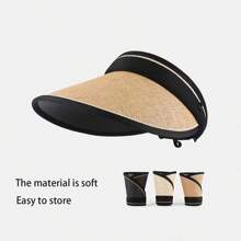 Double-Layer Woven Sun Hat, Foldable, Wide-Brimmed, Sunscreen, Fashionable And Personalized, Suitable For Beach, Summer