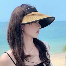 Double-Layer Woven Sun Hat, Foldable, Wide-Brimmed, Sunscreen, Fashionable And Personalized, Suitable For Beach, Summer