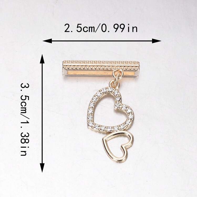 1pc Rhinestone Double Love Charm Watch Strap Decoration Ring, For Smart Watches Silicone Strap 38MM, 40MM, 41MM, 42MM - LOne Size - View 2