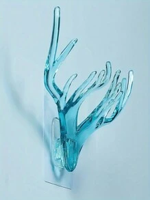 1pc Deer Horn Shaped Adhesive Key Rack, Decorative Storage Shelf, Hat Hook, Living Room Entryway Key Hook