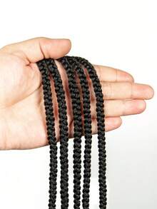 36 Inch Extra Long Lace Front Synthetic Hair Wig, Can Be Styled In Various Ways, Fashionable Braided Fiber Braid Head Cover, Black Color - Black - View 4