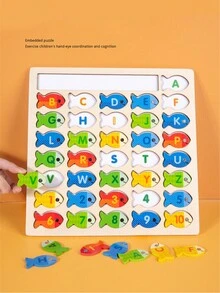 兒童字母磁力釣魚認識數字穿珠早教教具親子遊戲2-6歲男女孩