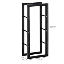 HOMCOM Firewood Racks - الأسود - مشاهدة 3