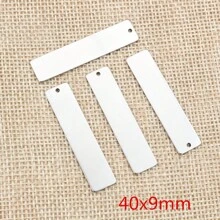 10pcs Rectangle Charms Pendant Stainless Steel DIY Jewelry Making Accessories