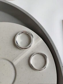 1pc S925 Sterling Silver Minimalist Smooth Line Thin Ring Heavy Craftsmanship Thread Rings Gift For Women Couple Fine Jewelry - Silver - View 10