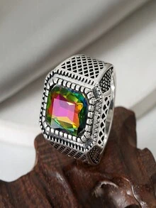 1 Miếng Nam Đúng mốt Và Creative Retro Chạm khắc Nhẫn , Thích hợp Cho bữa tiệc Và Mặc hàng ngày - Nhiều màu - Xem 4