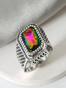 1 Miếng Nam Đúng mốt Và Creative Retro Chạm khắc Nhẫn , Thích hợp Cho bữa tiệc Và Mặc hàng ngày - Nhiều màu - Xem 2