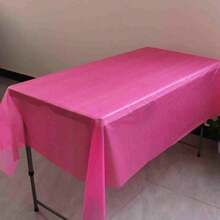 1 件 137 厘米 * 183 厘米玫瑰红色桌布，适用于生日、婚礼、派对、室内、户外、野餐、圣诞节 - 玫紅色 - 查看 1