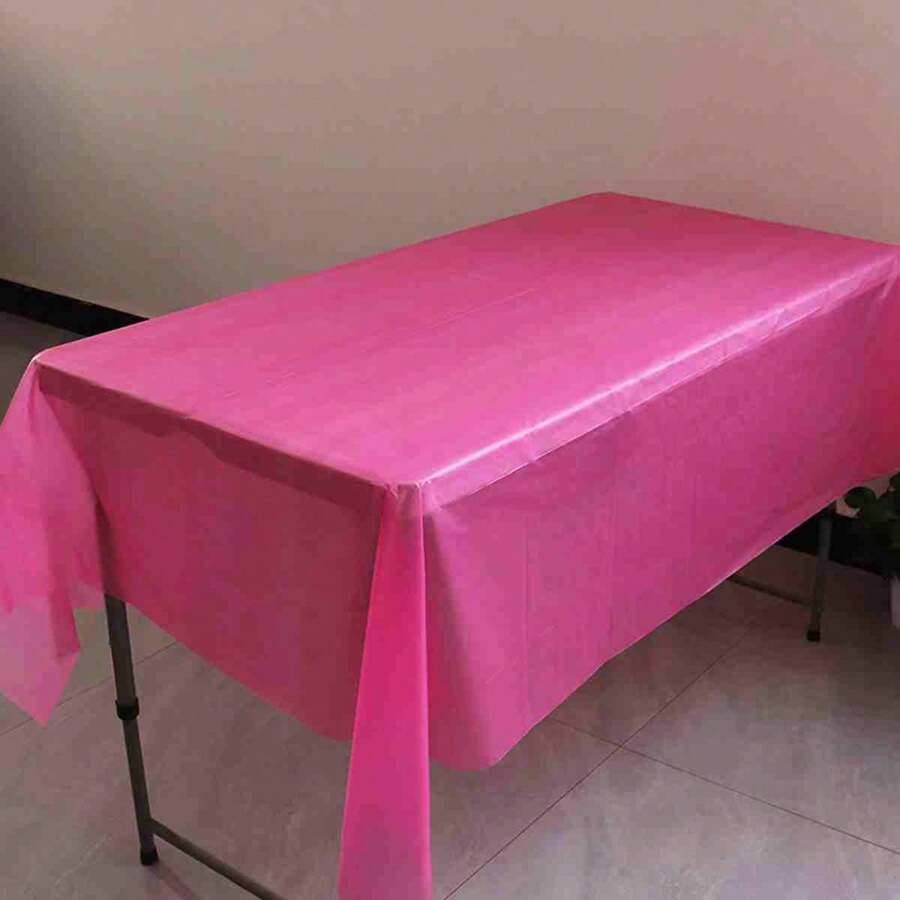 1 件 137 厘米 * 183 厘米玫瑰红色桌布，适用于生日、婚礼、派对、室内、户外、野餐、圣诞节 - 玫紅色 - 查看 1