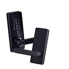 Manija de puerta con cerradura electrónica automática inteligente con huella dactilar y llave digital - Negro - Ver 3