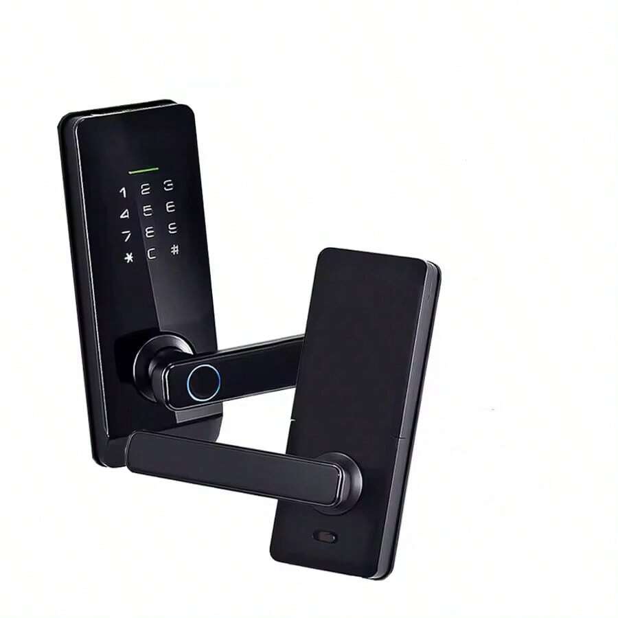 Manija de puerta con cerradura electrónica automática inteligente con huella dactilar y llave digital