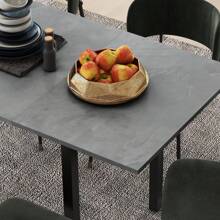 HOMCOM Table à manger extensible table de cuisine design moderne avec grand plateau 6 personnes cadre en acier gris foncé - Gris - Voir 8