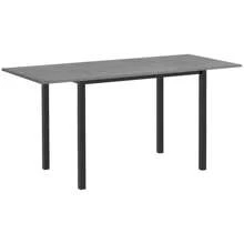 HOMCOM Table à manger extensible table de cuisine design moderne avec grand plateau 6 personnes cadre en acier gris foncé - Gris - Voir 2