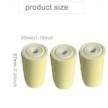 3 Rolls 57*30 Mm Thermal Paper, Colorful Roll, Printing Notes Paper, Cash Register Paper Suitable For Mini Portable Thermal Printers 57 X 30 Mm (2.24*1.18 Inches) Machine - Apricot - View 2