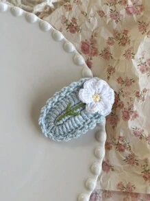 1 chiếc kẹp tóc bện nhiều màu sắc dễ thương bằng len dành cho nữ và bé gái, thủ công, lý tưởng để đeo hàng ngày, đi học, làm quà tặng cho bạn gái, gia đình và các cặp đôi, phụ kiện tóc, kẹp tóc, kẹp tóc, đồ dùng học tập - kẹp tóc hoa - Xem 5