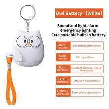 1pc White Owl Shaped Personal Alarm For Women, Outdoor Children, Students, Emergency Self Defense Keychain - White - View 9