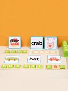 Fun Spelling Words, Learning English, Alphabet Cognitive Matching Games, Building Blocks Early Education, Memory Training Toys, Children's Logical Thinking Training Games - Apricot - View 1