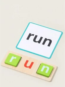 Fun Spelling Words, Learning English, Alphabet Cognitive Matching Games, Building Blocks Early Education, Memory Training Toys, Children's Logical Thinking Training Games - Apricot - View 4