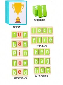 Fun Spelling Words, Learning English, Alphabet Cognitive Matching Games, Building Blocks Early Education, Memory Training Toys, Children's Logical Thinking Training Games - Apricot - View 10