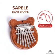 迷你八鍵拇指琴,便攜式可愛的桃花心木卡林巴樂器,多種風格的可穿戴吊飾禮物 - 彩色 - 查看 12