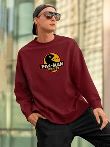 Men Sweatshirts - 紫紅色 - 查看 3