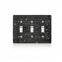 CILIA 1pc Switch Cover Panel Light ,Black Diamond Night, Wall Panel Switch Cover, Gang Toggle,For Home - Black - View 9