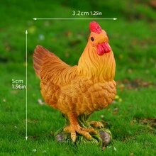 3 cái/bộ Gà trống Cảnh quan vi mô Nhựa Vật trang trí DIY Đồ trang trí Hoạt hình Gà mái & Phụ kiện - Màu vàng - Xem 3