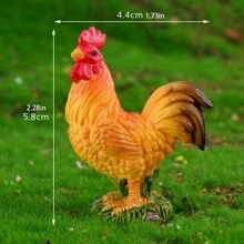 3 cái/bộ Gà trống Cảnh quan vi mô Nhựa Vật trang trí DIY Đồ trang trí Hoạt hình Gà mái & Phụ kiện - Màu vàng - Xem 2