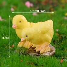 3 cái/bộ Gà trống Cảnh quan vi mô Nhựa Vật trang trí DIY Đồ trang trí Hoạt hình Gà mái & Phụ kiện - Màu vàng - Xem 4