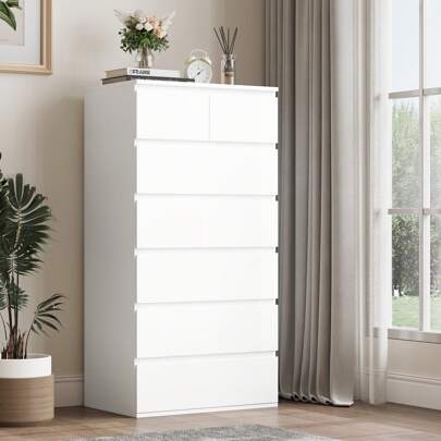 Furchen Chest Of Drawers,7 Drawers Storage Cabinet Floor Tower Cupboard For Bedroom Living Room 60x40x119cm Shipping In 2 Packages