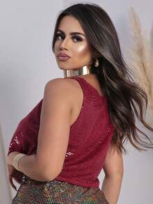 Women Tank Tops & Camis - Màu Đỏ Sâu - Xem 2