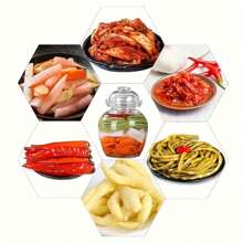 1個玻璃發酵瓶,玻璃醃菜罐,帶水封發酵罐,玻璃罐發酵裝置套件,傳統泡菜罐,用於製作醃製品的容器玻璃發酵罐傳統發酵罐醃菜罐泡菜容器發酵醃菜罐帶水封空氣鎖蓋的發酵桶,適用於釀酒醃製酸菜蔬菜 - 透明 - 查看 3