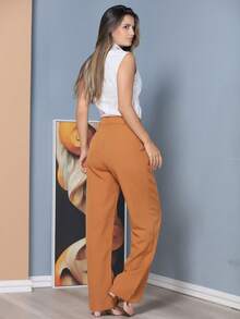 Women Pants - Màu Khaki - Xem 5