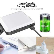 2000mAh Lampada tascabile per selfie per telefono cellulare e laptop, 80 LED, luce di riempimento video con molletta anteriore e posteriore, 3 modalità di illuminazione regolabili, luce a LED ricaricabile